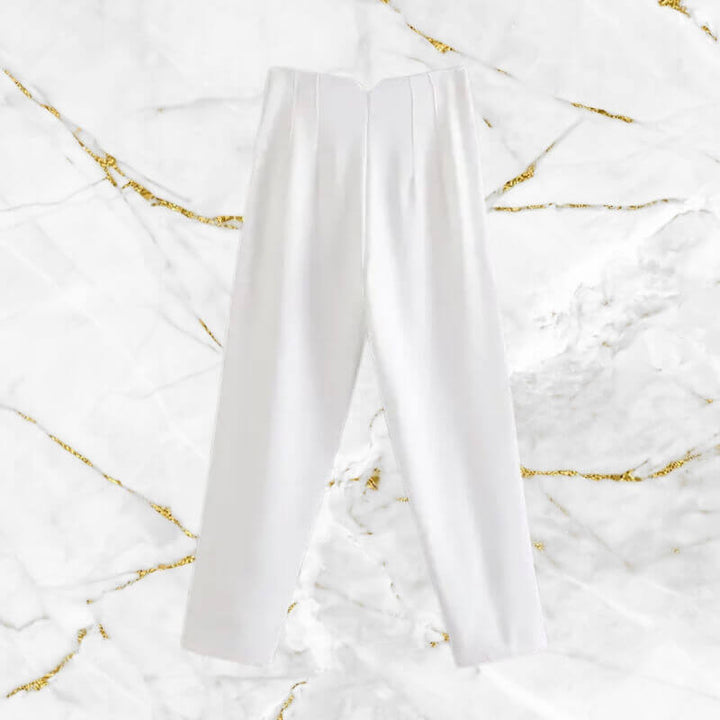 Retro-inspired high-waist pencil pants for women, elegant office wear or chic casual style.