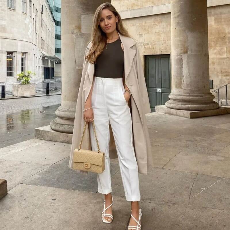 Classic high-waisted pencil pants for women, vintage style, offers a flattering slim fit.
