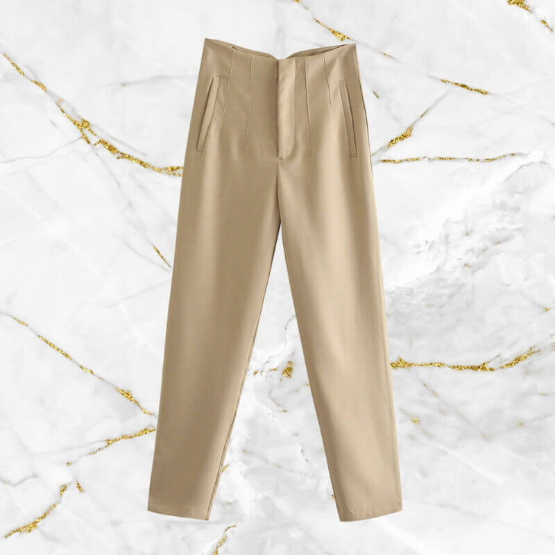 Elegant women's high-waist pencil pants, perfect for office wear or sophisticated casual outfits.