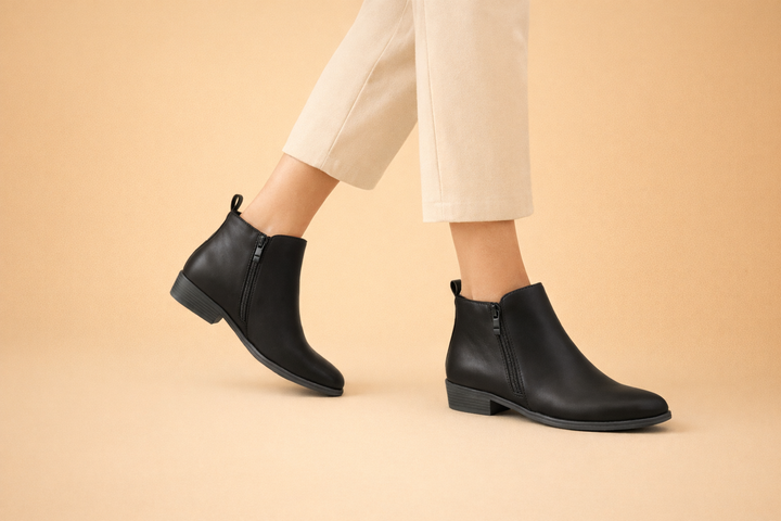 Brown vintage chelsea ankle boots for women, stylish & comfortable with good foot support.