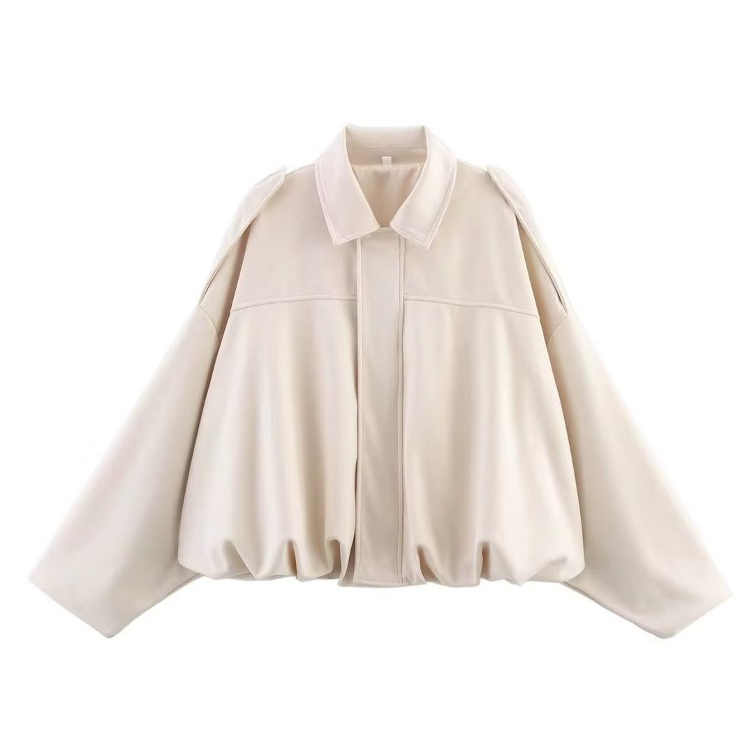 Classic women's vintage oversized bomber jacket, a timeless choice for casual wear and layering.