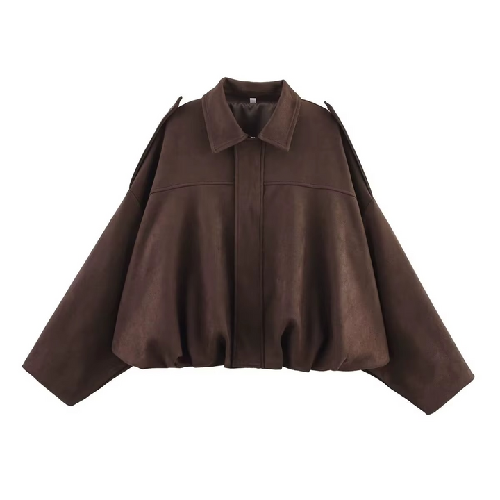 Detail: Ribbed cuffs on women's vintage oversized bomber jacket, essential for casual wear outerwear.
