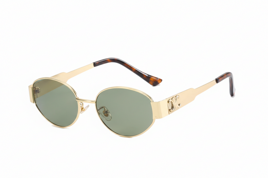 Women's vintage round metal sunglasses with UV400 protection, a chic retro fashion accessory for eyewear.