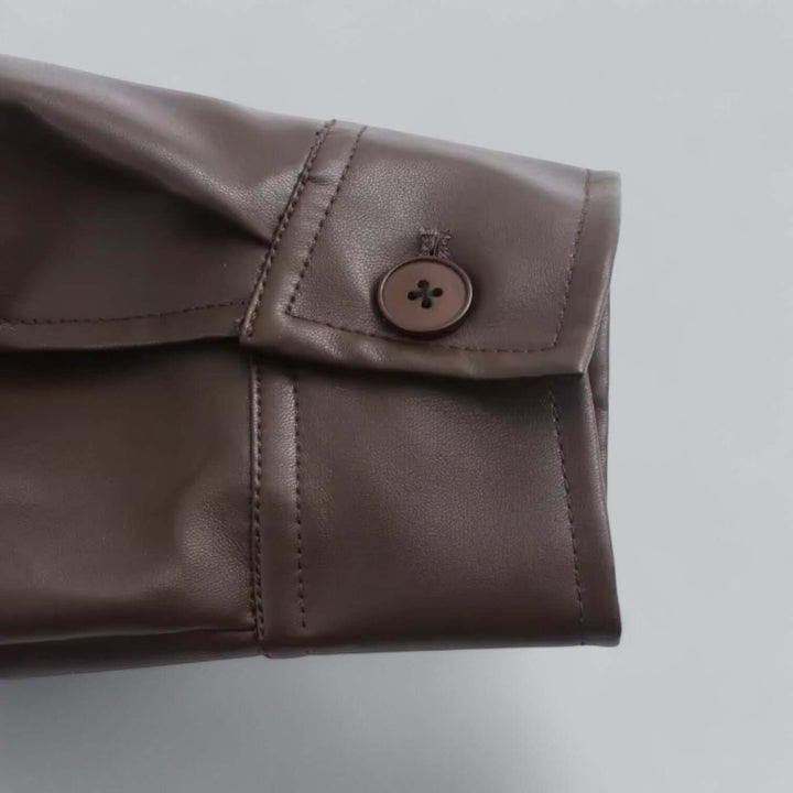Women's classic faux leather moto jacket. Vintage style outerwear, ideal for cooler weather.