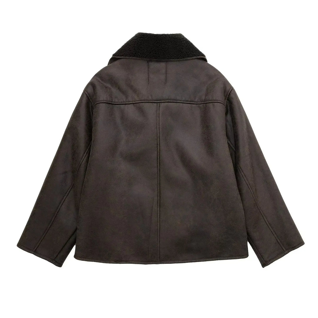 Casual women's vintage style outerwear jacket. Great for fall & winter layering, classic and comfortable.