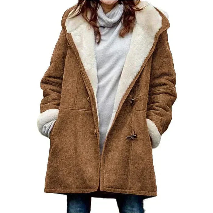 Classic women's warm hooded winter coat, an essential piece of cold weather outerwear for timeless style.