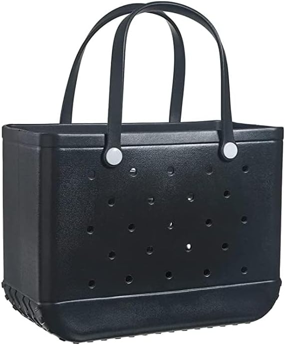 Collection of women's washable EVA beach tote bags with airflow, ideal for summer, travel, & shopping trips.