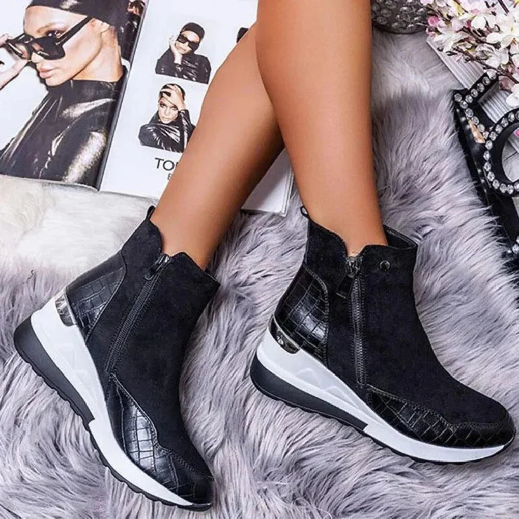 Casual women's waterproof ankle boots. Stay dry & comfortable with slip-resistant soles, ideal for outdoor fall fashion.