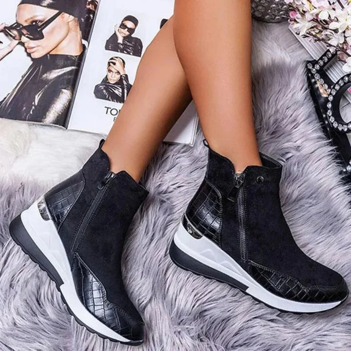Casual women's waterproof ankle boots. Stay dry & comfortable with slip-resistant soles, ideal for outdoor fall fashion.