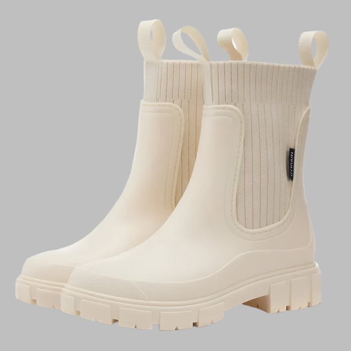 Comfortable women's waterproof Chelsea boots, easy slip-on, durable for spring/fall rain & outdoor adventures.