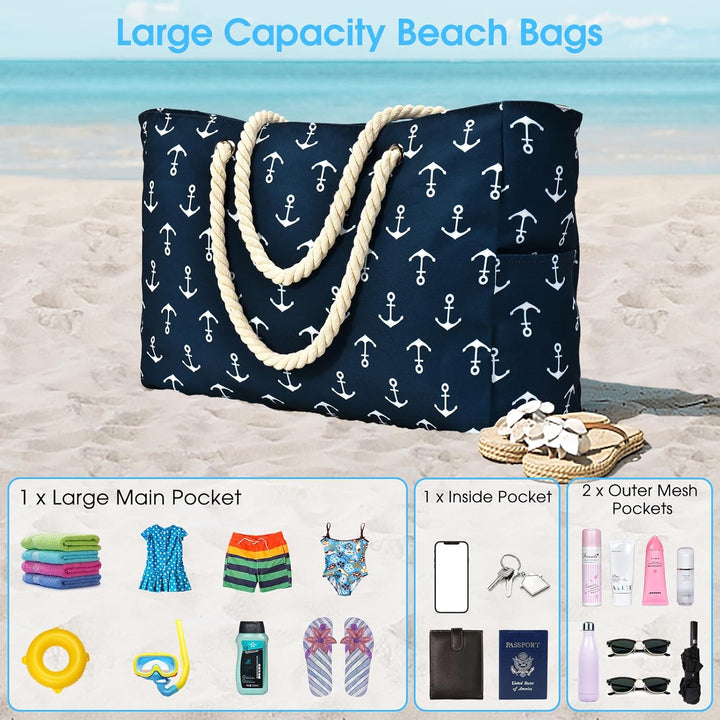 Women's large capacity waterproof travel tote, complete with secure zipped storage.