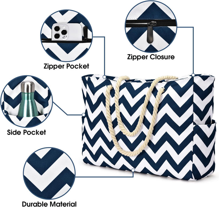 Waterproof women's gym bag, large and functional with multiple zipped storage options.