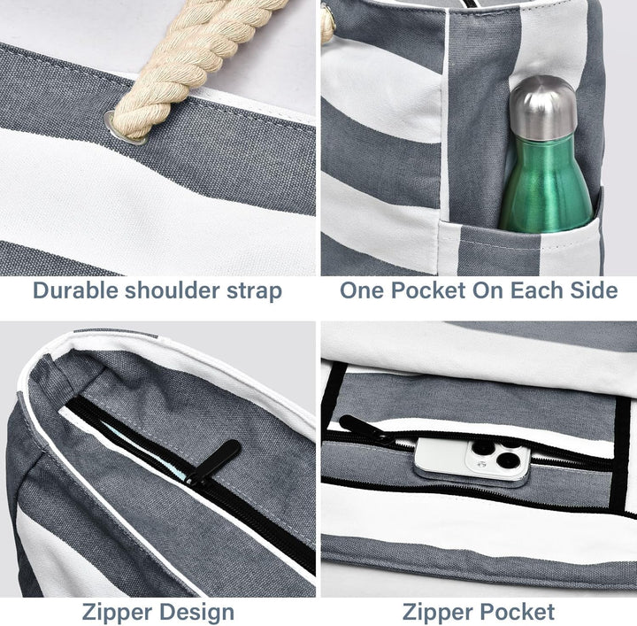 Women's everyday large waterproof tote, perfect for shopping, with handy zipped storage.