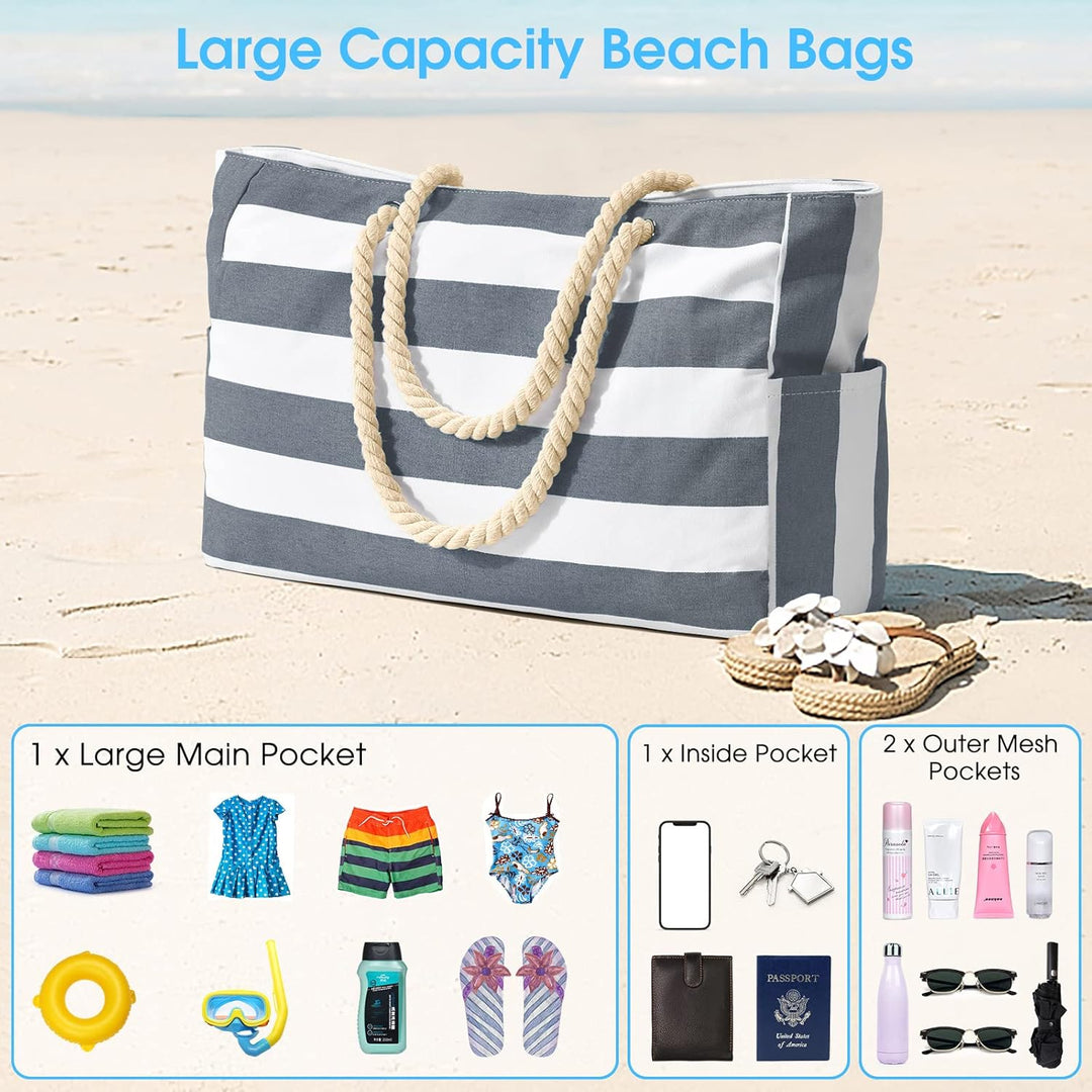 Stylish women's waterproof oxford tote, large for daily errands, with secure zip pockets.