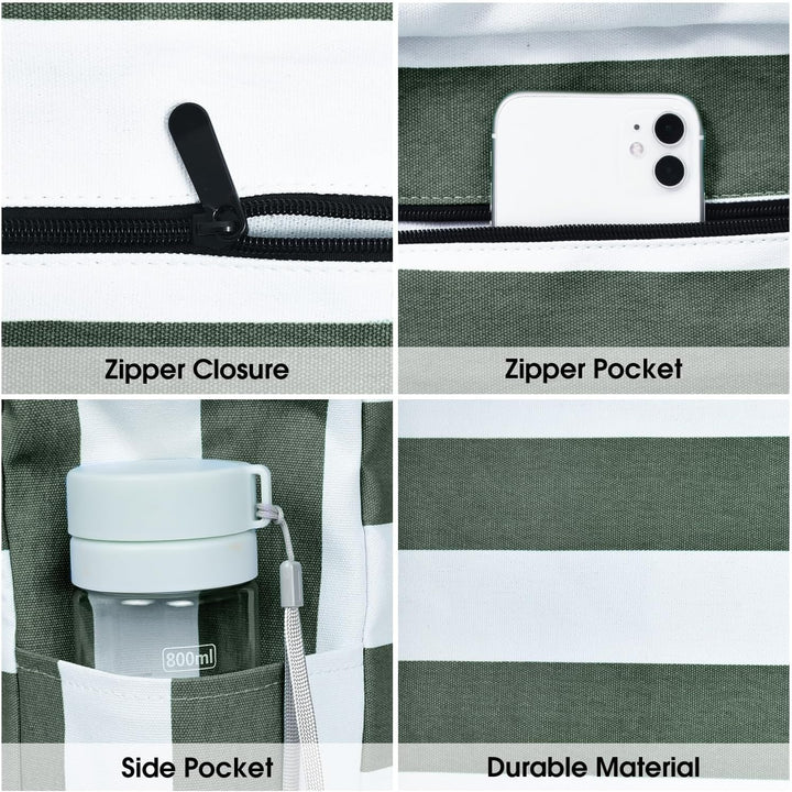 Women's waterproof tote bag, large, durable & perfect for work, with secure zip storage.