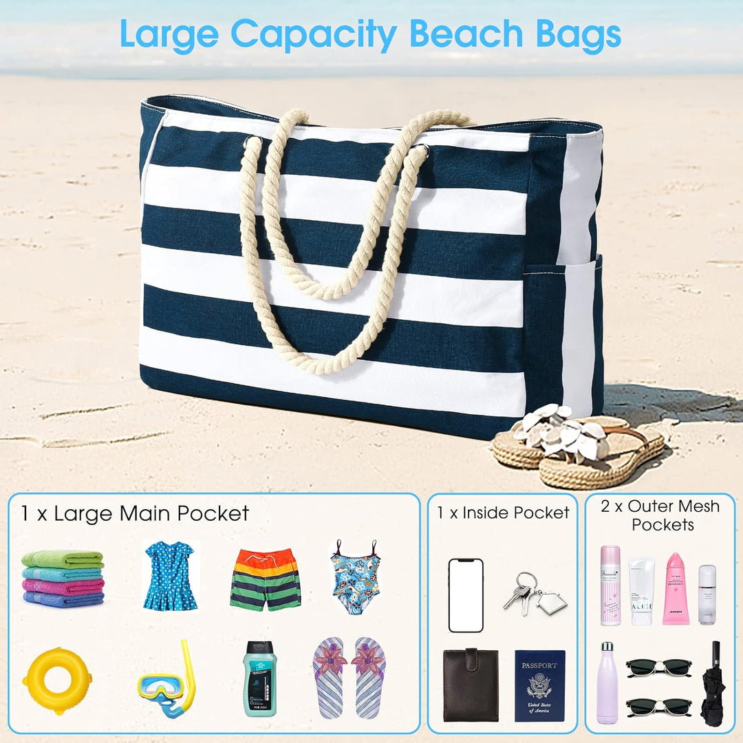 Women's practical waterproof oxford fabric tote, large size, with secure zipped pockets.