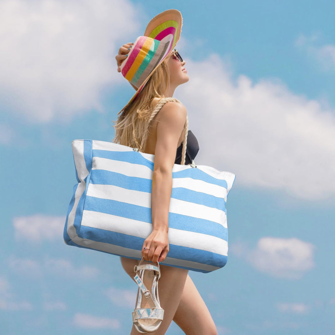 Large women's waterproof carry-all with convenient zipped storage for travel & daily use.