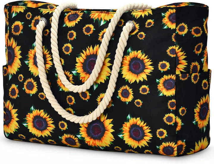 Women's everyday waterproof tote, large, durable oxford fabric, with secure zipped storage.