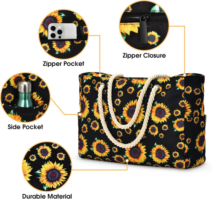 Women's professional waterproof work bag, large & organized, with secure zip sections.