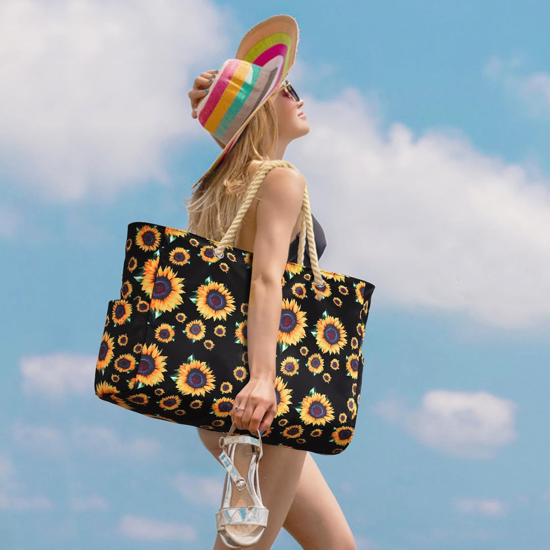 Women's fashionable waterproof tote, large, with secure zipped compartments for essentials.