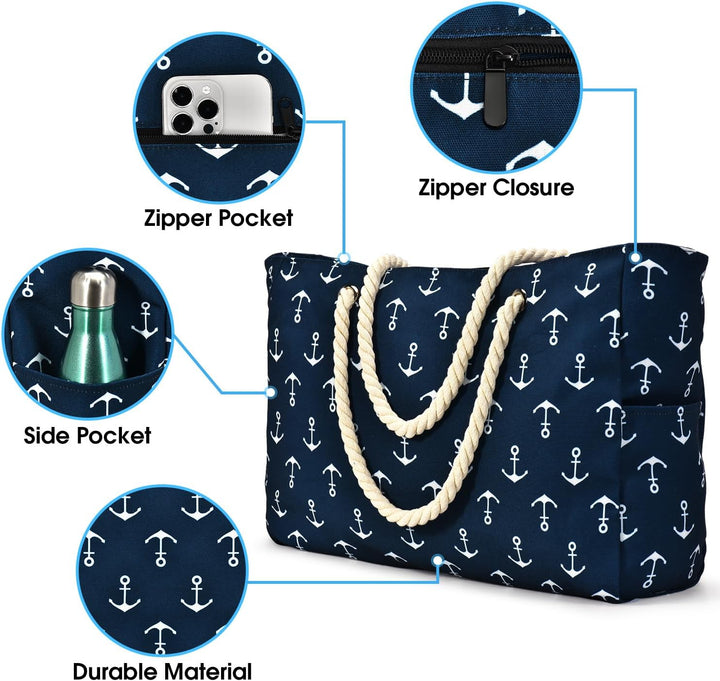 Versatile women's waterproof shoulder bag with large capacity & secure zipped sections.