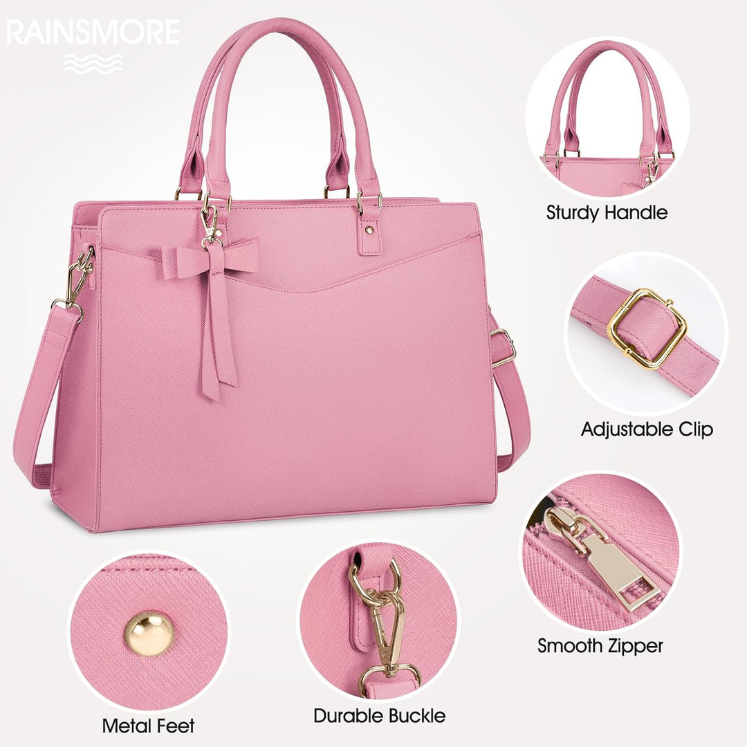 Professional women's waterproof laptop tote bag, perfect for daily commute & office.