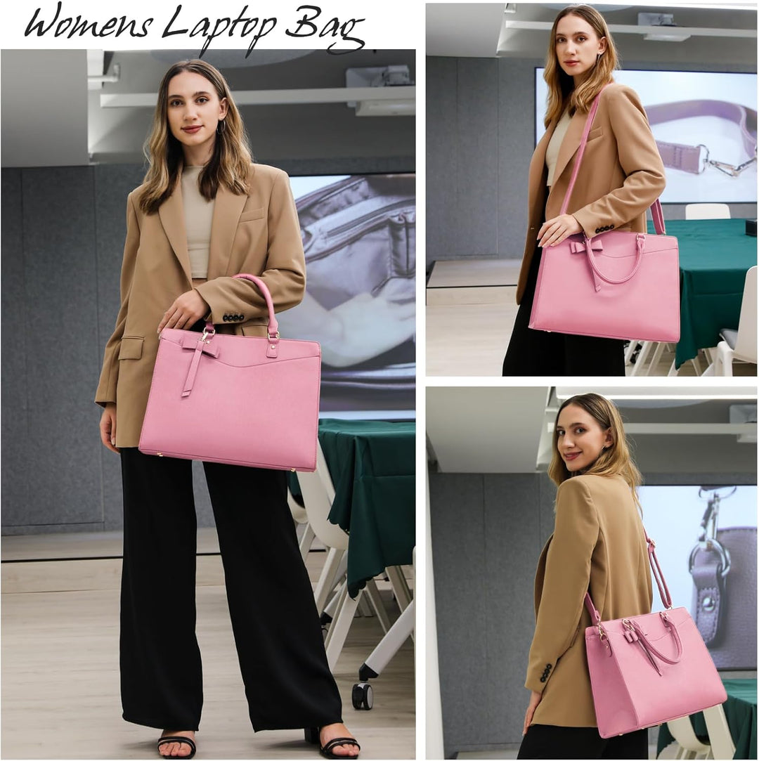 Everyday women's waterproof laptop tote bag, comfortable shoulder straps, sleek.