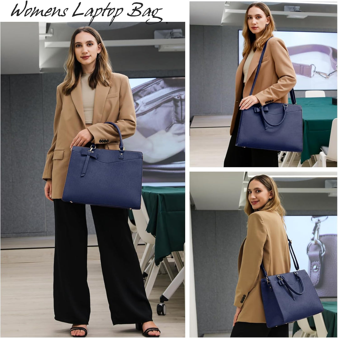 Multi-pocket waterproof laptop tote bag for women, offering superior organization.