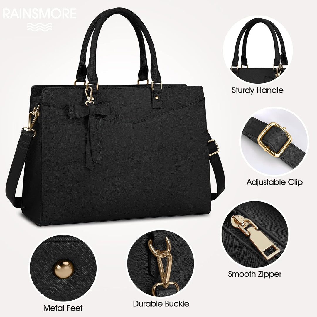 Women's waterproof business laptop tote, clean design, suitable for any professional.
