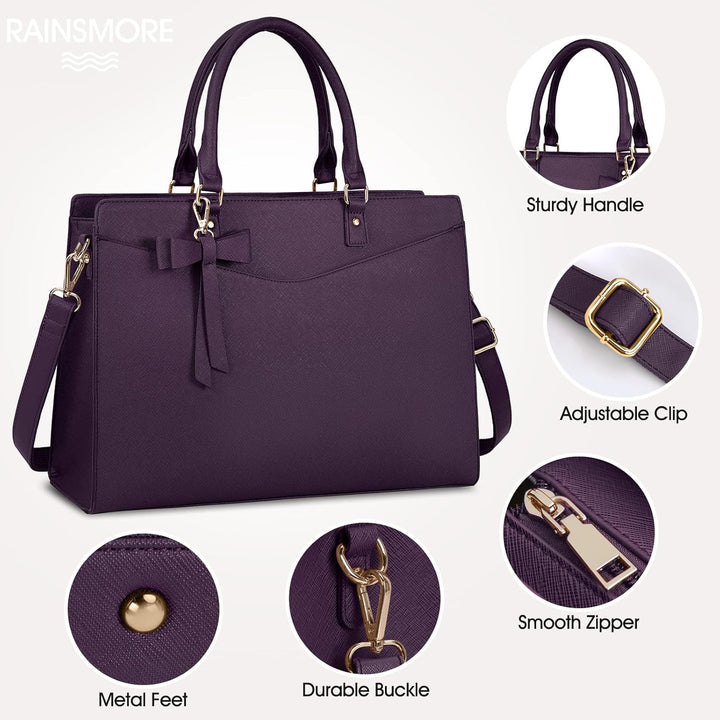 Women's everyday waterproof laptop shoulder bag, easy access pockets, sleek finish.