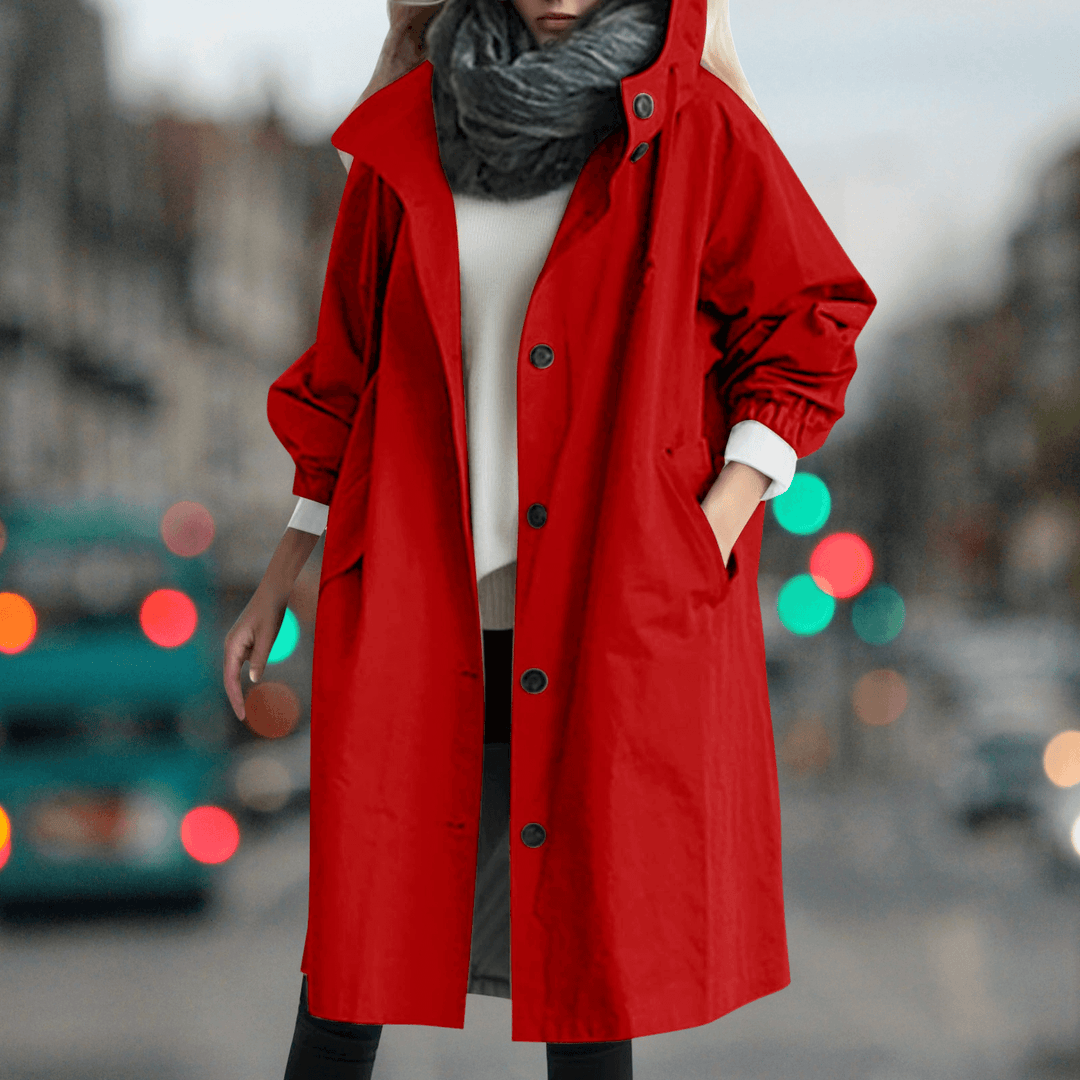 Premium women's waterproof trench coat, teddy lined for warmth. Essential stylish outerwear for winter.