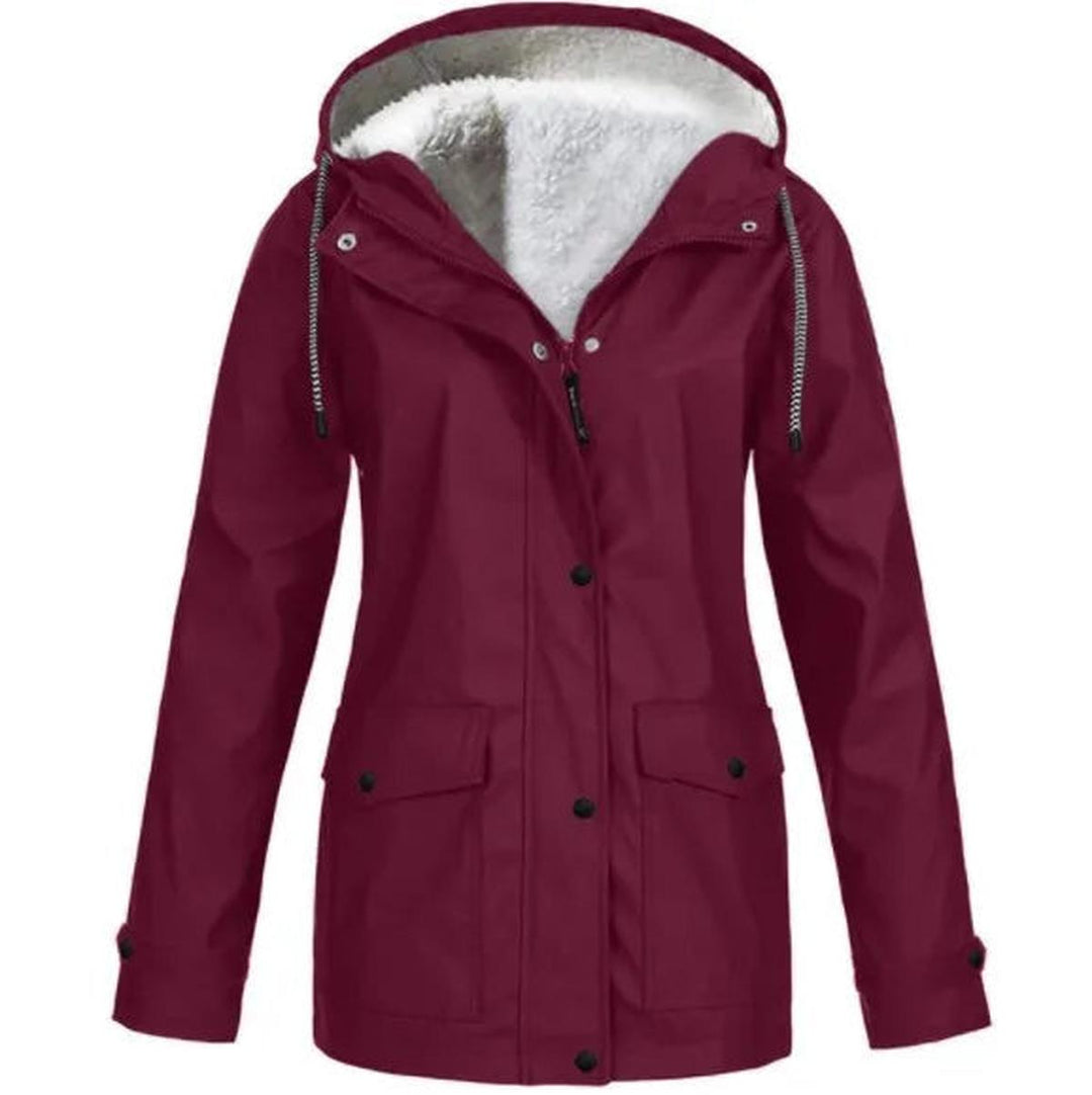 Women's versatile weather protection: waterproof, windproof, fleece-lined hooded jacket for cold climates.