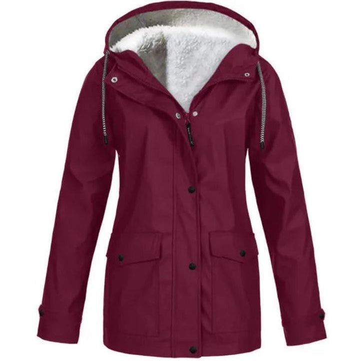 Women's versatile weather protection: waterproof, windproof, fleece-lined hooded jacket for cold climates.
