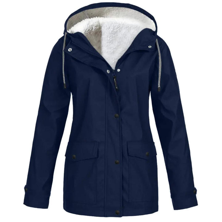 Premium women's hooded winter coat: waterproof, windproof, & fleece-lined for ultimate warmth & protection.