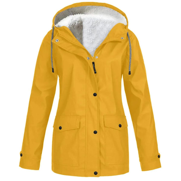 Stay dry & warm in this women's hooded jacket. Water & windproof, with a soft fleece lining for cold days.