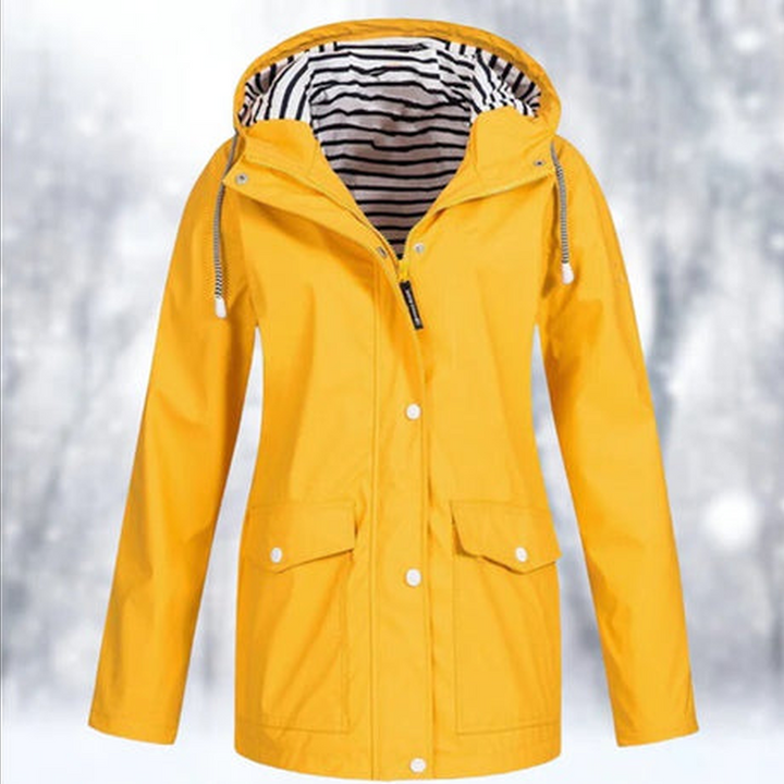 Casual women's outerwear, a stylish rain jacket & windbreaker offering ultimate weather protection.