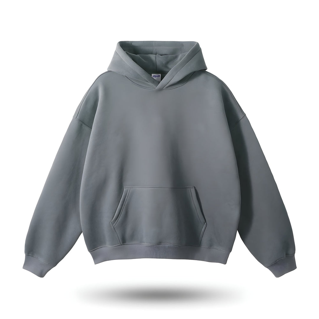 Women's weighted comfort hoodie in soft gray, designed for ultimate relaxation & anxiety relief. Cozy everyday wear.