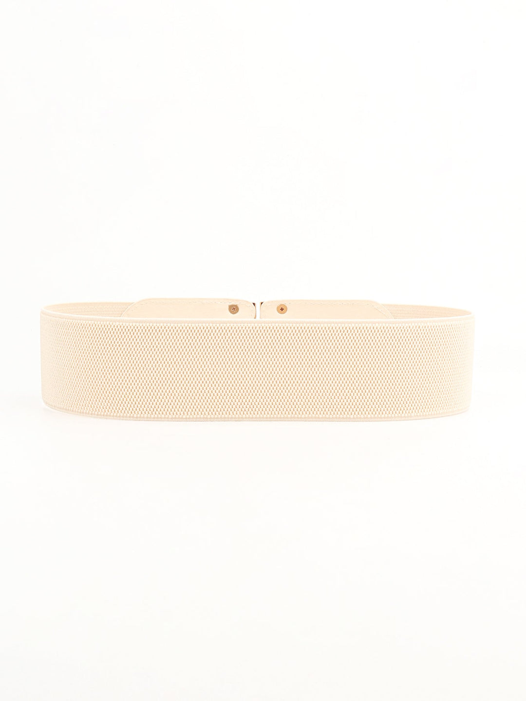 Women's versatile wide elastic waist belt, great for dressing up, with a stylish gold buckle.