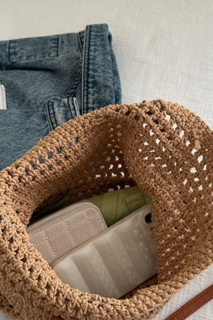 Handwoven cotton shoulder bag for women, a natural, lightweight & durable everyday tote.