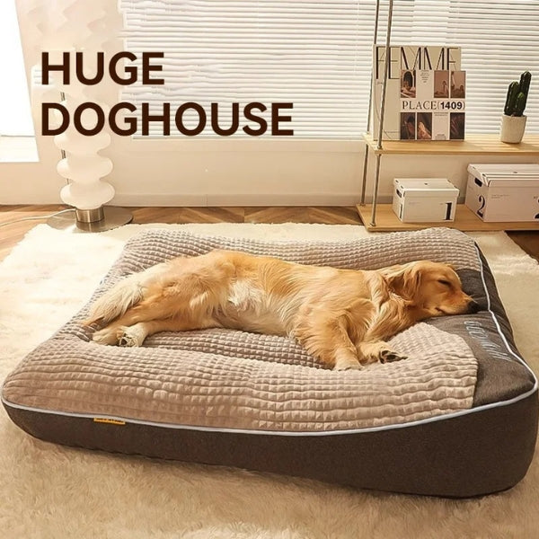 Extra-large orthopedic dog bed for big breeds, offering superior support & comfort; includes a durable, removable cover.